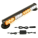 BooYu 14.8" Battery Powered Emergency Strobe Lights Bar for Truck Vehicle Trailer Rechargeable Roadside Wireless Rooftop Mini Hazard Flashing LED Beacon Warning Light w/Magnetic Base (Amber/White)