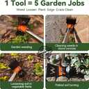 Garden Hoe & Weed Puller Tool with Long Handle, 60 Inch,Manual Weed Remover Tool, 3-in-1 Weed Rake & Grabber & Pruning Shears, Dandelion Gardenia Heavy Duty Uprooting Tool for Yard, Lawn and Garden