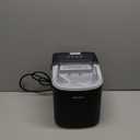 EUHOMY Nugget Ice Maker Countertop with Handle, Ready in 6 Mins, 34lbs Per Day, Removable Top Cover, Auto-Cleaning, Portable Sonic Ice Maker with Basket and Scoop, for Home/Party/RV/Camping (Black)