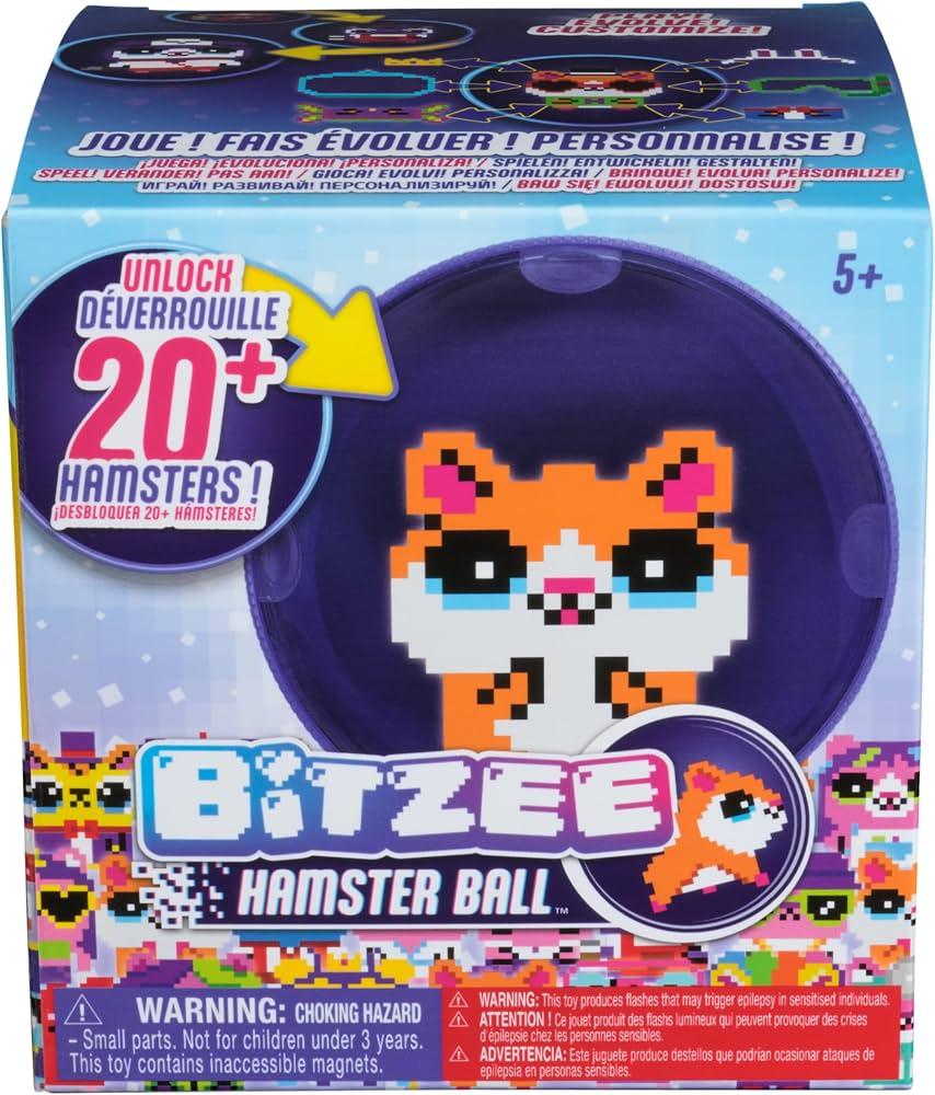 BITZEE Hamster Ball Interactive Toy & Digital Pet, Ages 5+ | Collect 20 Virtual Friends, Rolls & Reacts to Touch, Play 5 Mini Games, Screen-Free Responsive Play, Birthday Gift for Kids