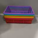 6 Pcs A4 Paper Plastic Tray Organizer, Colorful Storage Bin Basket Organizers for School Supplies, Classroom Organization & Storage Paper Tray Holds 4A Paper, Paper Trays for Toy, Crayons, Handicrafts