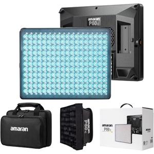 Aputure amaran P60c LED Panel Video Light RGBWW 60w CRI 95+ TLCI 96+,CCT 2500K~7500K App Control,10 Lighting FX with Softbox Carrying Case Studio Light Photography Lighting