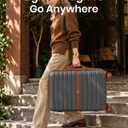 Kono Expandable 24 Inch Luggage with Spinner Wheels, Medium Checked Luggage with Lock, Lightweight & Anti-Scratch PC+ABS Hardshell Travel Suitcase, Grey/Brown