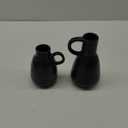 Ceramic Vase Set of 2, Blue Glazed Small Pottery Vases with Handles, Decorative Clay Vase Modern Farmhouse Decor, Centerpiece Dining Table Decorations Porcelain