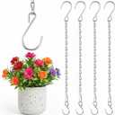 Outus 4 Pack 23.6 Inch White Hanging Chain for Bird Feeders, Planters, Lanterns, Wind Chimes, Decorative Ornaments and Birdbaths Basket Extender Chain Outdoor Indoor