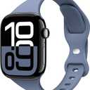 3 x STG Sport Slim Thin Narrow Silicone Bands Compatible with Apple Watch Band Ultra 3/2/1 49mm, Series 11/10 46/42mm, 9/8/7 45/41mm, SE 6/5/4 44/40mm, 3/2/1 42/38mm for Women Men