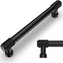 Amerdeco 10 Pack Matte Black Knurled Cabinet Pulls 5 Inch(128mm) Hole Center Kitchen Cabinet Handles Drawer Pulls Cabinet Hardware ZH0034
