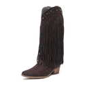 Amoji Women Western Cowboy Boots Pointed Toe Cowgirl Knee High Boots Pull On With Zipper 307
Size 9