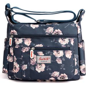 Cross-body Bag Women's Multi Pocket Nylon Messenger Bag Shoulder Bag Lightweight Travel Handbag