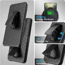 for Galaxy S26 Ultra Holster Case with Belt Clip & Kickstand, 2-in-1 Rugged Bumper Cover Full-Body Military Grade Protection (Black)