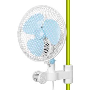 Oscillating Clip on Fan for Grow Tent Pole Mount from 0.59-1, Small Oscillation Fan for Home Growing, 8ft Long Cord, 39dB Quiet Operation, 6-in