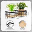 Funrous 2 Pcs Metal Small Wire Basket Wall Hanging Wire Basket Hang Small Bathroom Kitchen Storage Organizer Toilet Paper Mesh Storage Bin Shelf Rack with Base(Black,9.84 x 3.94 x 2.76 Inches)