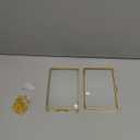 JUXYES Set of 2 Brass Wall Hanging Photo Frame, Golden Glass Hanging Picture Artwork Display Frame, Double Glass Floating Frame Style Gallery Wall Frame for Photo Picture Poster etc (4" x 6")