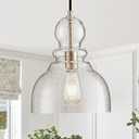 FookChak Gold Pendant Lights Kitchen Island, Large Gold Sand Glass Pendant Lighting Over Table 10inch Modern Brass Ceiling Island Light for Kitchen Sink Hallway Entrance