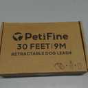 PetiFine Retractable Dog Leash with Dispenser and Poop Bags,30 FT Heavy Duty Dog Walking Leash for Medium/Large Dogs up to 110 lbs, 360 Tangle-Free Long Retract Dog Lead, One-Hand Brake, Black