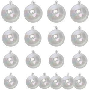 4 Sizes 18Pcs Iridescent Ornaments Balls Clear Plastic Ornaments for Crafts DIY Bubble Pot Halloween Cauldron Christmas Ball Ornaments Bubble Birthday Wedding Decor (18), Pack of 2