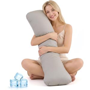 YZ HOME Weighted Body Pillow 6.5lbs Cooling Body Pillow (41" x 10") | Filled with Glass Beads Support for Deeper Sleep & Relax ,Side Sleeper with Washable Cover