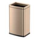 6.6 Gallon/25L Large Gold Trash Can, Kitchen Garbage Can, Stainless Steel Open Top Waste Basket for Restaurant Bathroom Office Commercial (25Lgold) (11.8in Long 8.6in wide 19.6in tall)