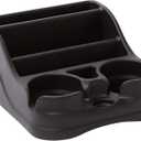 Small Center Console for Cars, Trucks, Minivans, SUVs, Vehicle Organizer, Cup Holders, Recycled Plastic, Made in USA (Black)