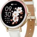 Smart Watches for Women, 1.27'' HD Round Ladies Fitness Trackers with Heart Rate/SpO2 Monitor Sleep/Calorie/Step Tracker 100+ Sports Modes IP68 Waterproof for Android/iOS, Rose Gold/Off White