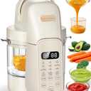 Baby Dolce Baby Food Maker, 9 In 1 Glass Baby Food Processor Steamer Puree Blender with 6 Blades, One Step Cook Grinding, Touch Screen Control, Multifunctional Blender with 24h Timer, Dishwasher Safe