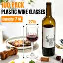 100PCS Plastic Wine Glasses, 7OZ Clear Reusable Plastic Goblets for Wedding