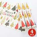 OWENIE Christmas Tree Placemats Set of 4 for Kitchen Table, Waterproof & Washable Print Xmas Pine Trees Textured Fabric Mats for Festive Holiday Winter Snowy Decor, 13W x 19L