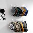 Hat Rack Wall Cap Organizer - Baseball Hat Racks Display Holder with 40 Hooks - Modern Metal Black Hats Storage Wall Mounted Caps Hanger Set of 4 for Closet Door Bedroom Entryway Laundry(White)