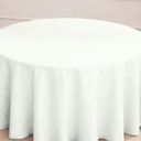 4pcs Polyester 120" Round Tablecloth Ivory - Seamless Wrinkle-Resistant Table Cover 
