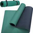 COOLMOON Yoga Mat Non Slip, Anti-Tear 1/4 Thick TPE Yoga Mats for Women and Men, 72"x24" Exercise & Fitness Mat with Carrying Strap, Workout Mats for Yoga, Pilates and Floor Exercise (HE-GREEN)