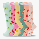 fenglaoda Compression Socks for Women Men Support Circulation 6 Pairs Socks For Nurse, Travel, Flight, 8-12 US