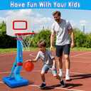Toddler Basketball Hoop Indoor Outdoor - Height Adjustable 27.6-54 Inches (5 Slots), Kids Basketball Hoop with 4 Inflatable Balls & Pump, Safe Toddler Toys for 1-6 Year Old Boys Girls