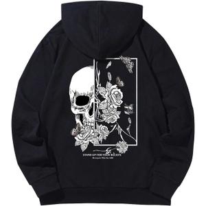 COZYEASE Men's Y2K Graphic Hoodie Drawstring Vintage Sweatshirt Long Sleeve Letter Streetwear with Pocket