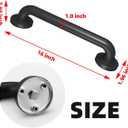 Metal Industrial Stairs Grab Wall Handrail Staircase Steps Indoor Exterior Outdoor Deck Hand Rail Safety Grab Bar (Matte Black) Handle for Stairs Bars Wall Elderly Grab Frame Pipe (16 Inch 1 Pack)