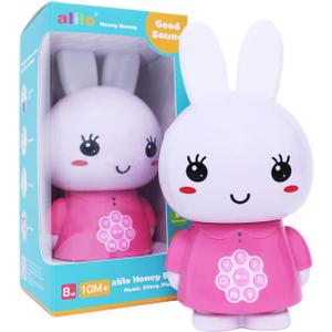 alilo Bunny Audio Player, Educational Toys for Imagination Building, Screen-Free Digital Listening Experience for Music, Stories, White Noise, and More 10+ Months (Honey Bunny, Pink)