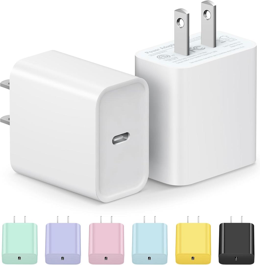 USB C Charger Block for iPhone 17 Wall Charger 20W Power Adapter for iPhone 17/17 Air/17 Pro/17 Pro Max, 16 15 14 13 12 11, iPad, Google, Samsung Fast and Convenient Charging, Type C Charger Bolck (White)