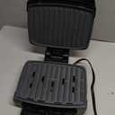 George Foreman 4-Serving Removable Plate Electric Grill and Panini Press, George Tough Non-Stick Coating, Drip Tray Catches Grease, Black