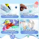 Cat Water Mat, Interactive TPU Thickened Water Bed with Glowing Fish, Hot & Cold Reusable Cooling Pad for Cats, Enrichment Sensory Toy for Exercise & Hunting