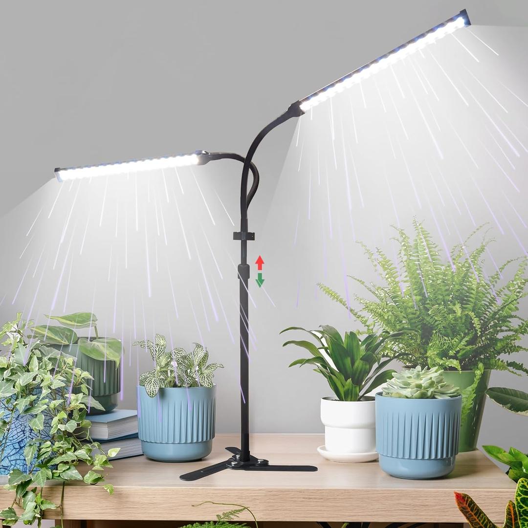 CalKoo 2025 Professional Grow Lights for Indoor Plants Growing, 126 LEDs 6000K Full Spectrum Plant Grow Lights Indoor, Height Adjustable (13-38''), 3 Spectrum Modes + 10 Dimming with 4/ 8/ 12/ 18H Timer
