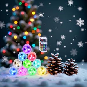 Mata Leon Christmas Lights Battery Operated LED Color Changing Pumpkin Light Candle Light with Remote for Party Event Pool Pond Fountains Wedding Christmas Vases Decor(10pcs)