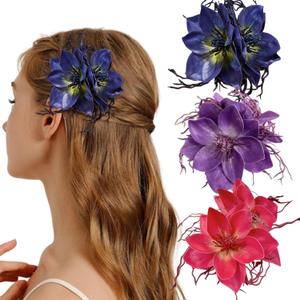 3 Pcs Jasmine Flower Hair Clip Artificial Jasmine Hairpins Beach Holiday Hair Accessories for Women Girls Hawaiian Seaside Festival Party Decoration