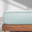 California Design Den Queen Deep Pocket Fitted Sheet Only, Soft 100% Cotton Sateen, Durable All-Around Elastic, Head/Foot Side Indicators, Fitted Sheets for Queen Size Bed (Seafoam) (12 - Seafoam)