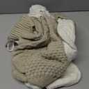 6 Pcs Christmas Stockings 18" Cable Knit Neutral Stockings Rustic Farmhouse Fireplace Xmas Decor Handmade Boho Knit Socks for Mantel Tree Wall Holiday Decorations(Ivory and Linen)