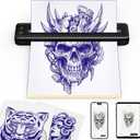 Rongta Tattoo Stencil Printer, Wireless Tattoo Machine, Tattoo Supplies for Perfessional and Beginners, Bluetooth/USB Connectivity, Black