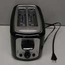 Toastmaster 2-Slice Toaster - Black with Stainless Steel - Kitchen Essential for Sandwich Bread & Breakfast Toast - Toaster with Wide Slots, High Rise Toast Lift & Cool-Touch Exterior