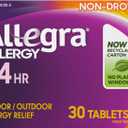Allegra Adult 24-Hour Allergy Relief Tablets, Non-Drowsy Indoor and Outdoor Allergy Medicine, 180 mg Fexofenadine HCI Antihistamine Pill, 30-Count