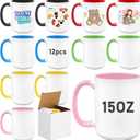 12 Pack Sublimation Mugs Blank,15oz Ceramic Coffee Mug Tazas Para, large