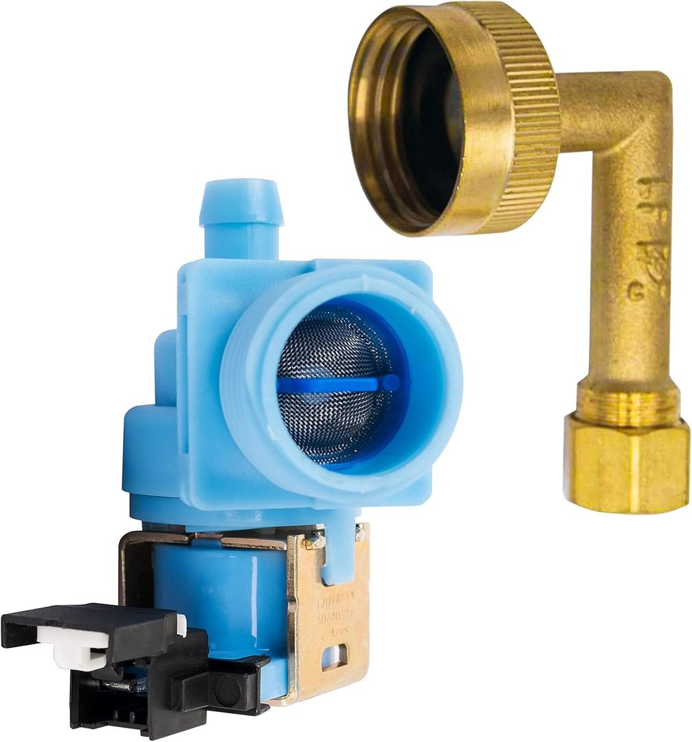 BlueStars W10648041 Dishwasher Water Inlet Valve with Elbow Fitting - Compatible with Whirlpool Kenmore KitchenAid Dishwashers - Replaces W10195048 AP5802887 W10219505 PS8760080