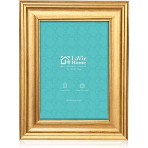 LaVie Home 5x7 Picture Frames (1 Pack, Gold) Photo Frame Set with High Definition Glass for Wall Mount & Table Top Display