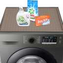 Garolue Washer and Dryer Covers for the Top, 23.6'' x 19.7'' Silicone Rubber Mat for Laudry Machine & Dryer,Non-slip Heavy Duty Waterproof Washable Top Protector Mat Pad for Laundry & Kitchen,Apricot